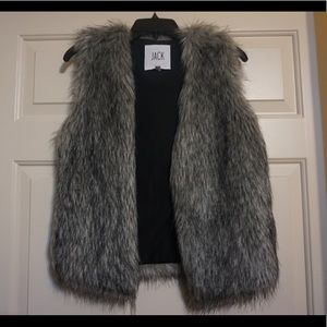 Jack by B.B. Dakota faux fur vest grey size XS